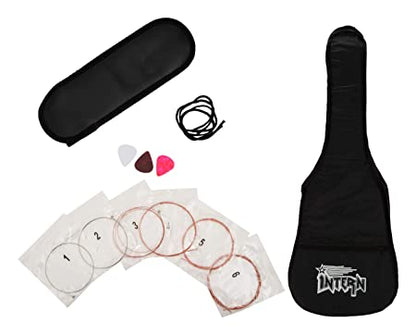 Intern INT-38C-RD-G Cutaway Right Handed Acoustic Guitar Kit, With Bag, Strings, Pick And Strap (Red, 6 Strings)