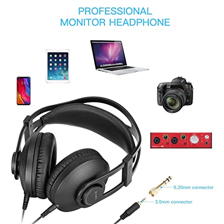 BOYA BY-HP2 High definition professional headphones for Music monitoring, Mixing Audio-Video, Gaming & Videography. Noise filtering built-in